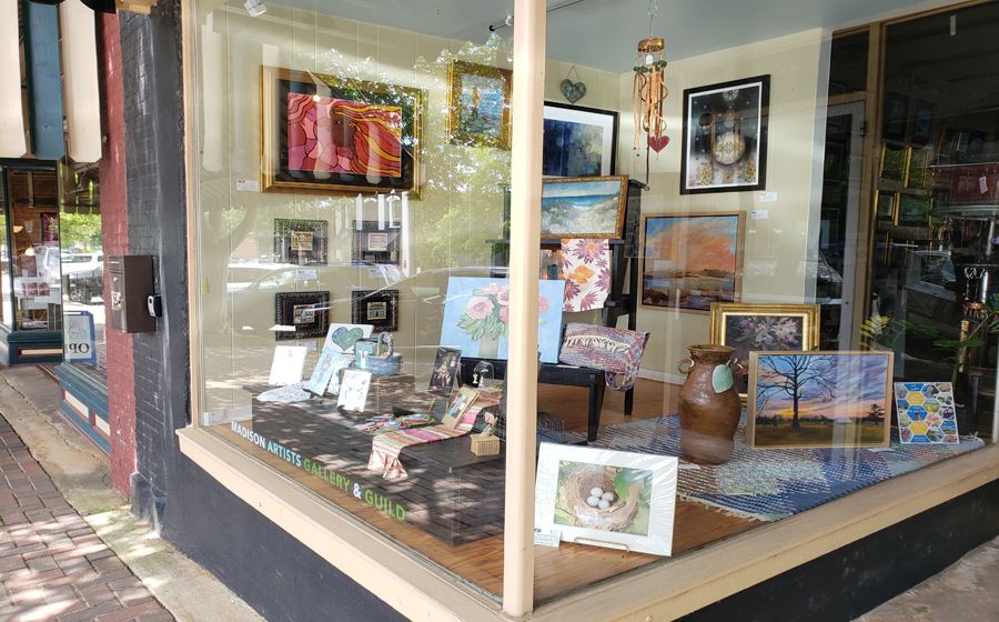 front window of Madison Artists Guild and MAGallery